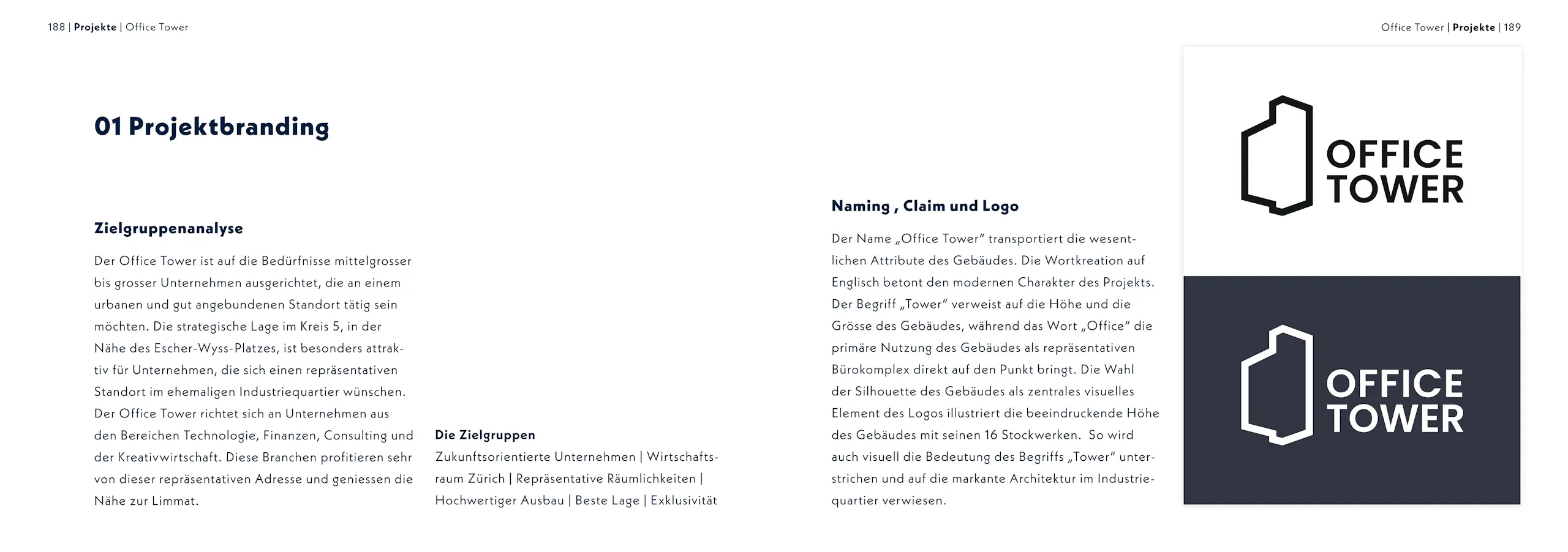 Office Tower Zürich – Branding, 3D-Visualisierung & Website, Broschüre Seite 4