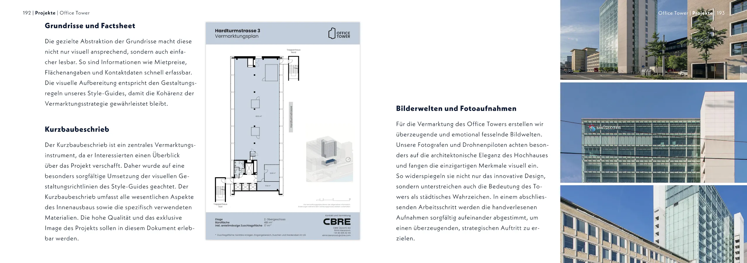 Office Tower Zürich – Branding, 3D-Visualisierung & Website, Broschüre Seite 6