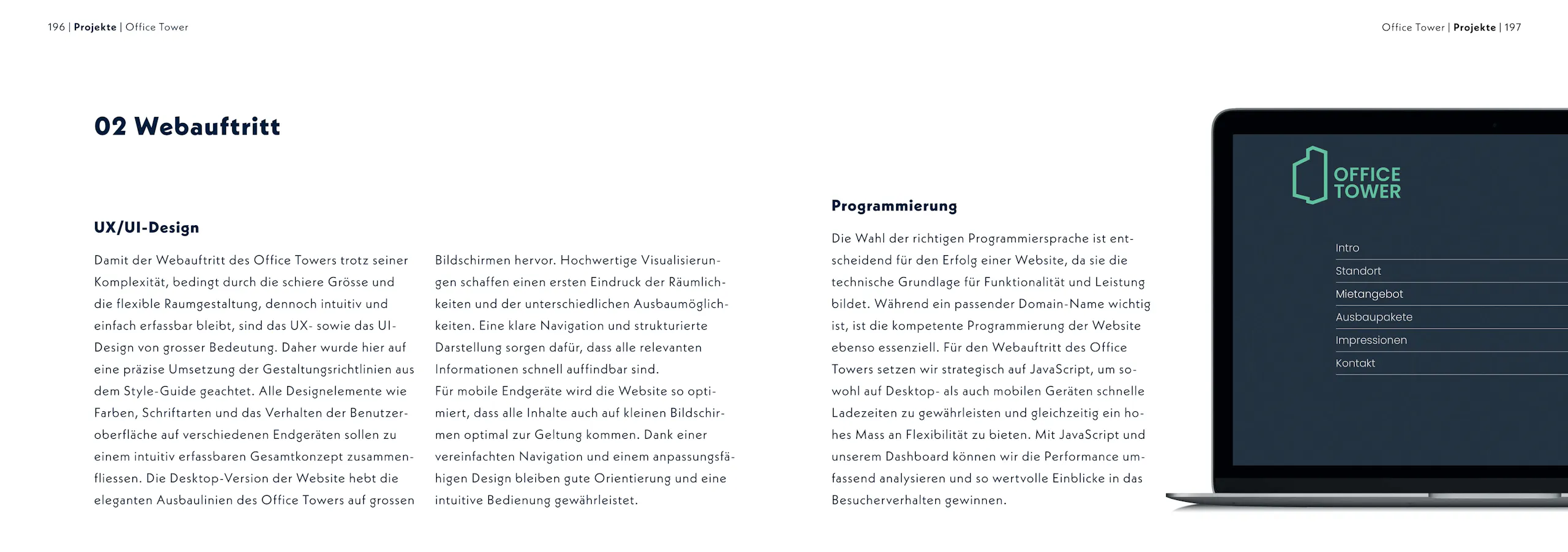 Office Tower Zürich – Branding, 3D-Visualisierung & Website, Broschüre Seite 8