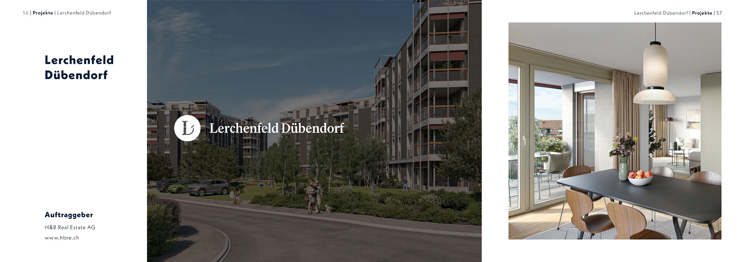 Lerchenfeld Dübendorf – Branding, Website & Wohnungsfinder, Broschüre Seite 1