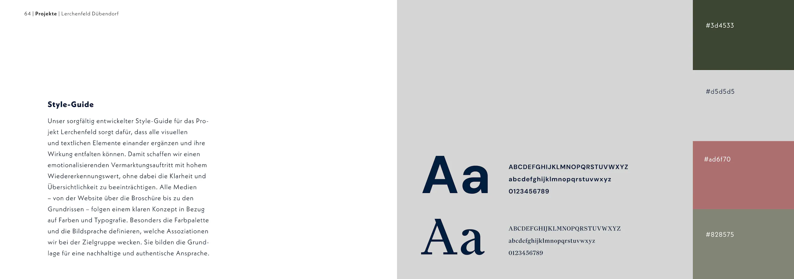 Lerchenfeld Dübendorf – Branding, Website & Wohnungsfinder, Broschüre Seite 5