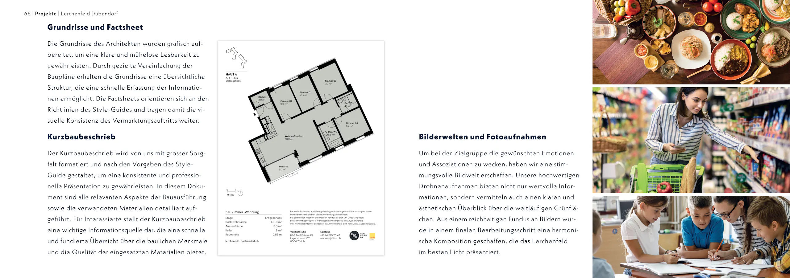 Lerchenfeld Dübendorf – Branding, Website & Wohnungsfinder, Broschüre Seite 6