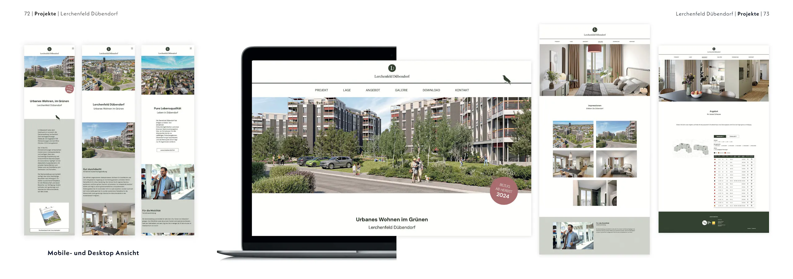 Lerchenfeld Dübendorf – Branding, Website & Wohnungsfinder, Broschüre Seite 9
