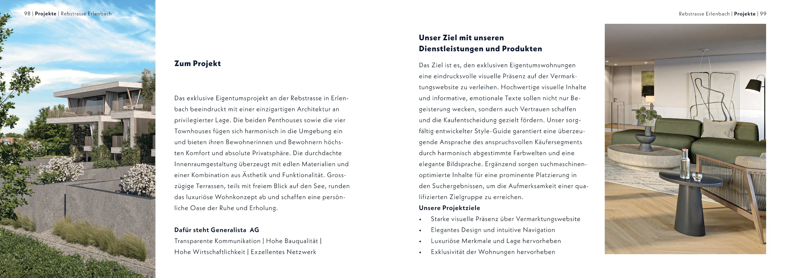 Rebstrasse Erlenbach – Branding & 3D-Visualisierung, Broschüre Seite 2