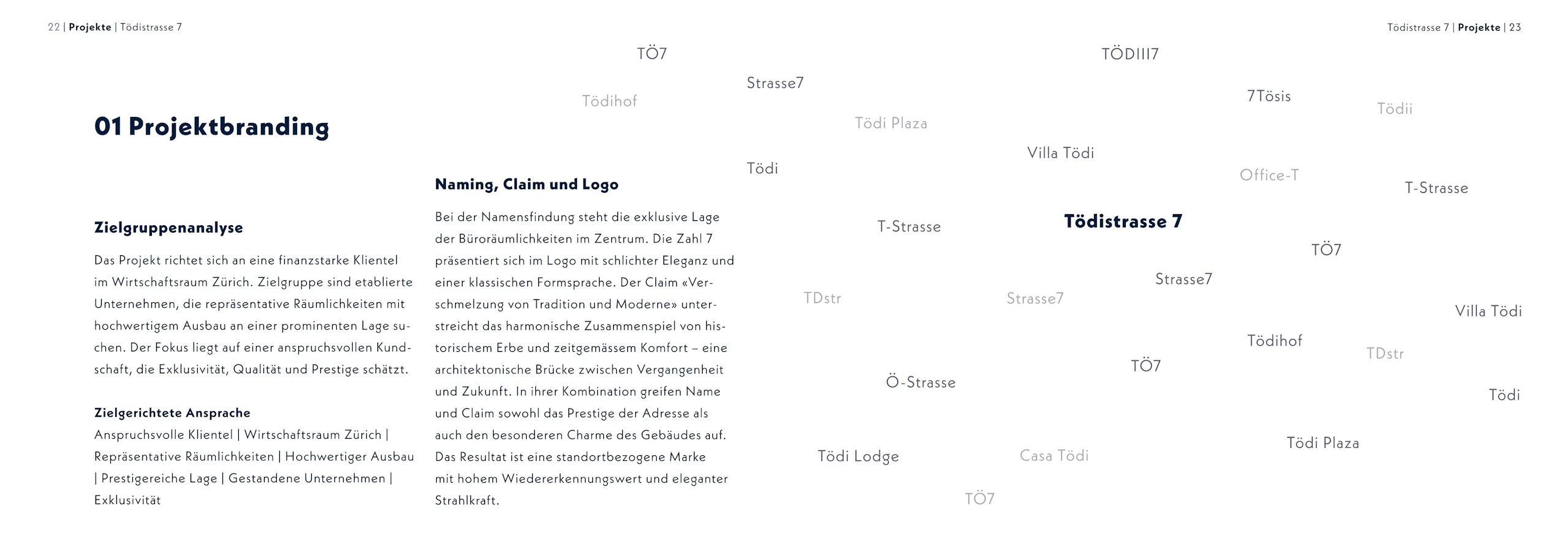 Tödistrasse 7 Zürich – Branding & virtueller 360°-Rundgang, Broschüre Seite 4