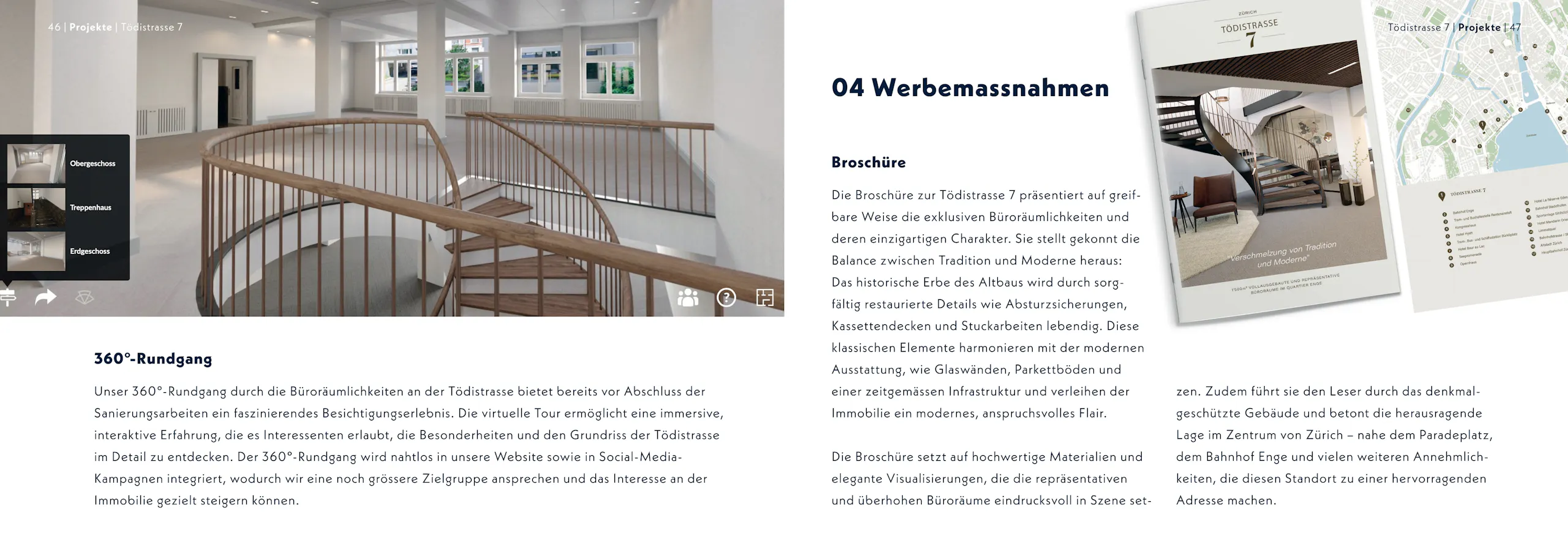 Tödistrasse 7 Zürich – Branding & virtueller 360°-Rundgang, Broschüre Seite 16