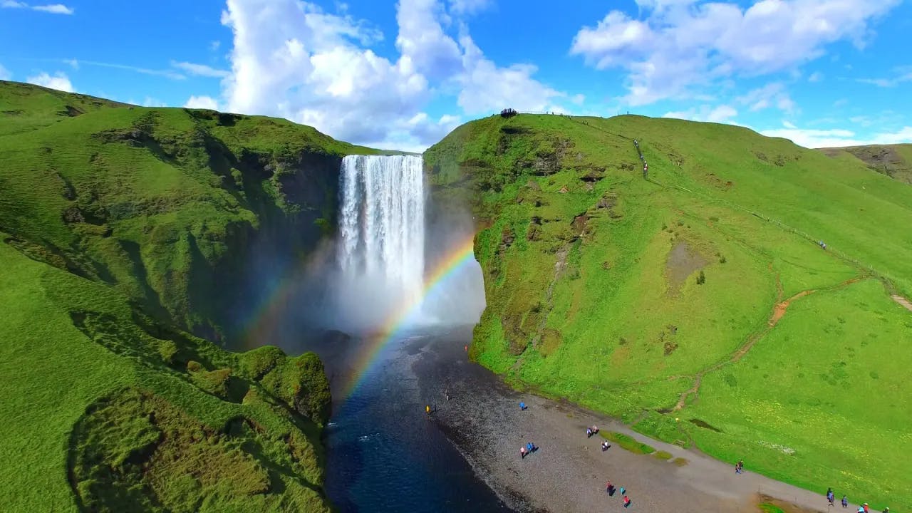 Skógafoss waterfall in south Iceland. Credit: south.is