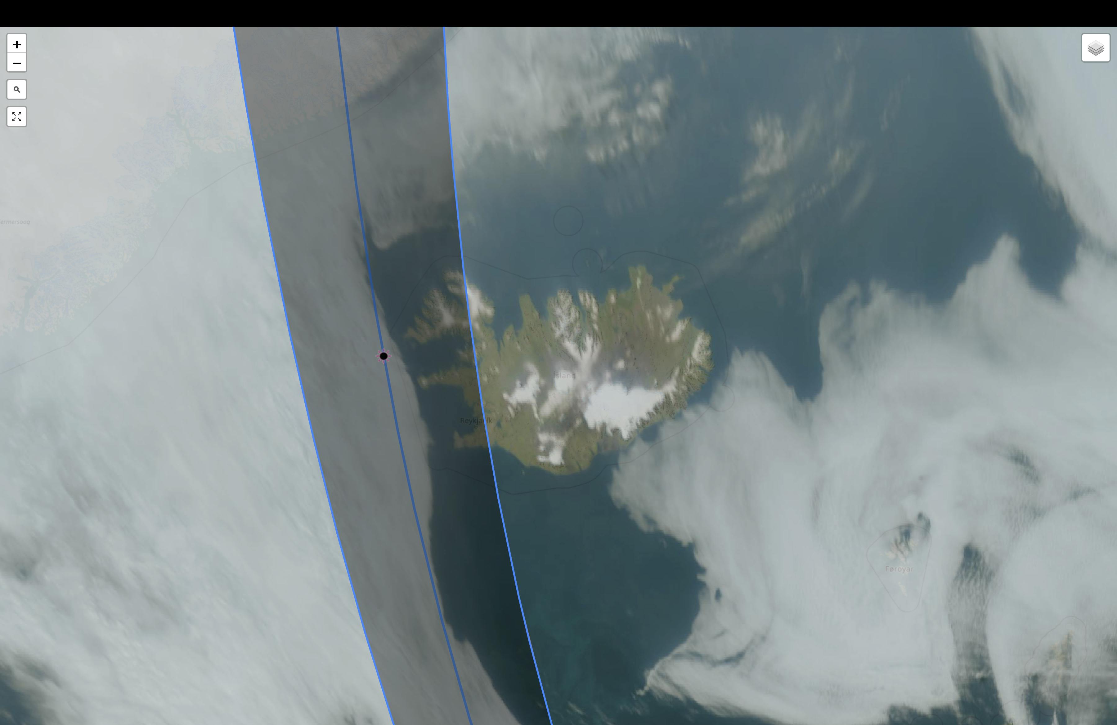 Clear skies in along the path of totality. Credit: Eumetsat