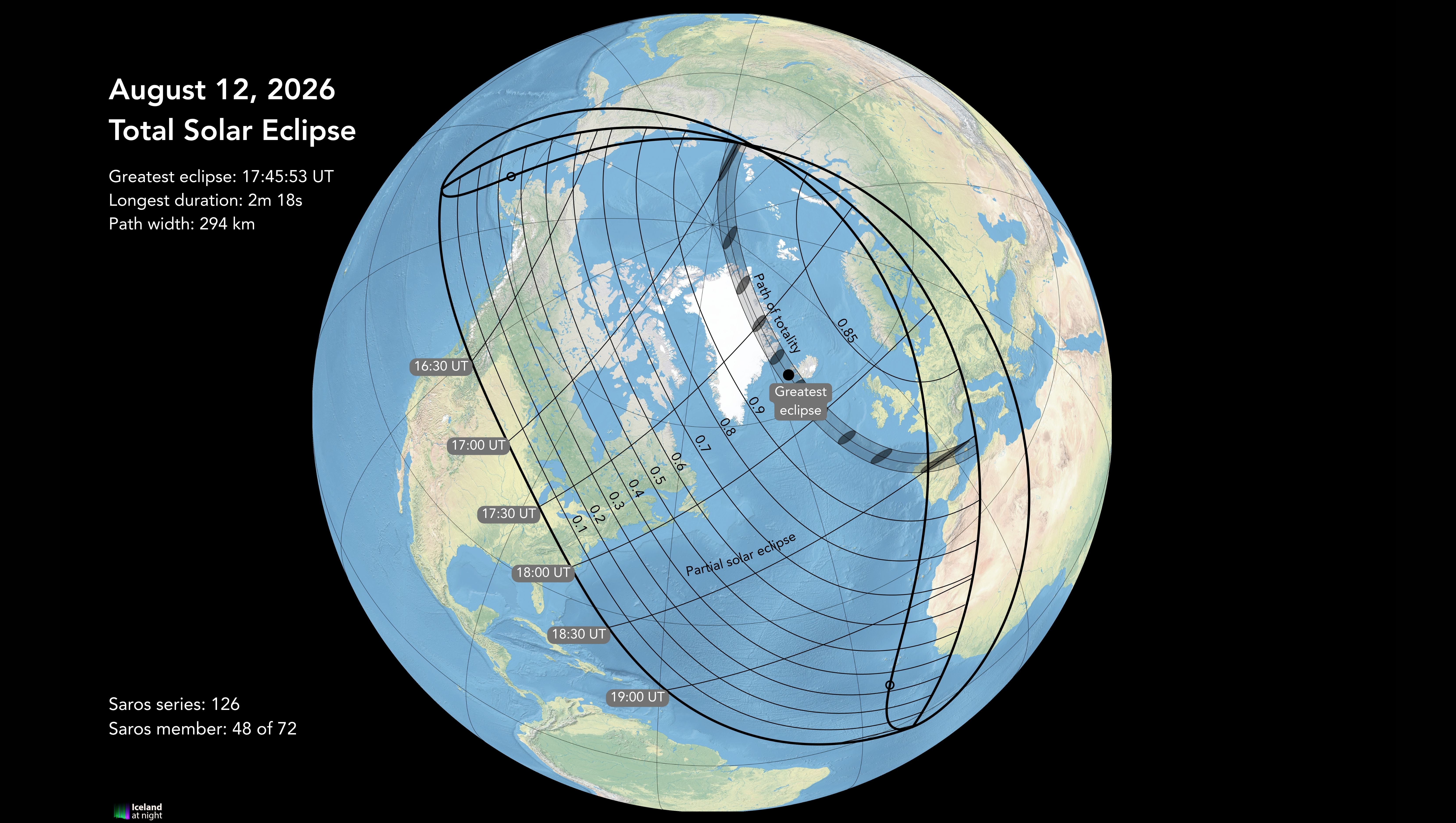 Maps Of Iceland For The 2026 Total Solar Eclipse Eclipse 2026 CM 9 