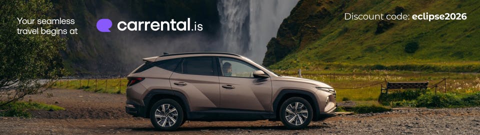 Rent a car for the eclipse from carrental.is using the coupon code eclipse2026 for a 10% discount