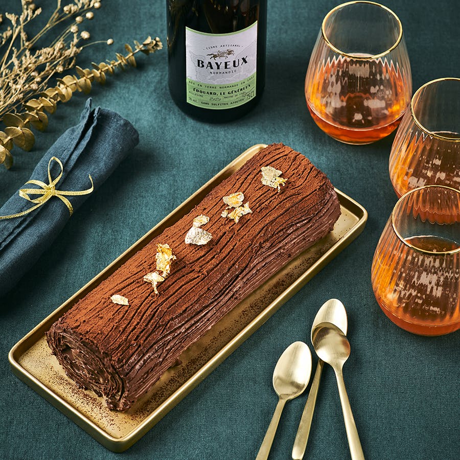 Cidrerie Bayeux - Cuvée Edouard - Bûche au chocolat.png