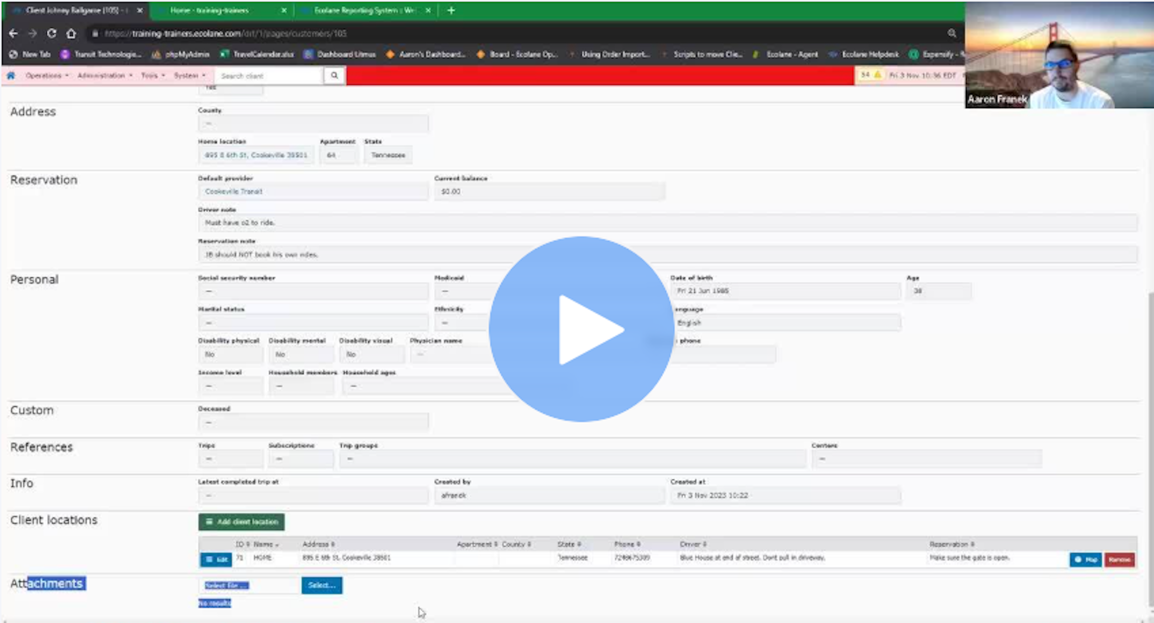 Ecolane Evolution: Client Entry, Eligibility, Subscriptions, Demand Trips + GeoCoding (November 3, 2023)
