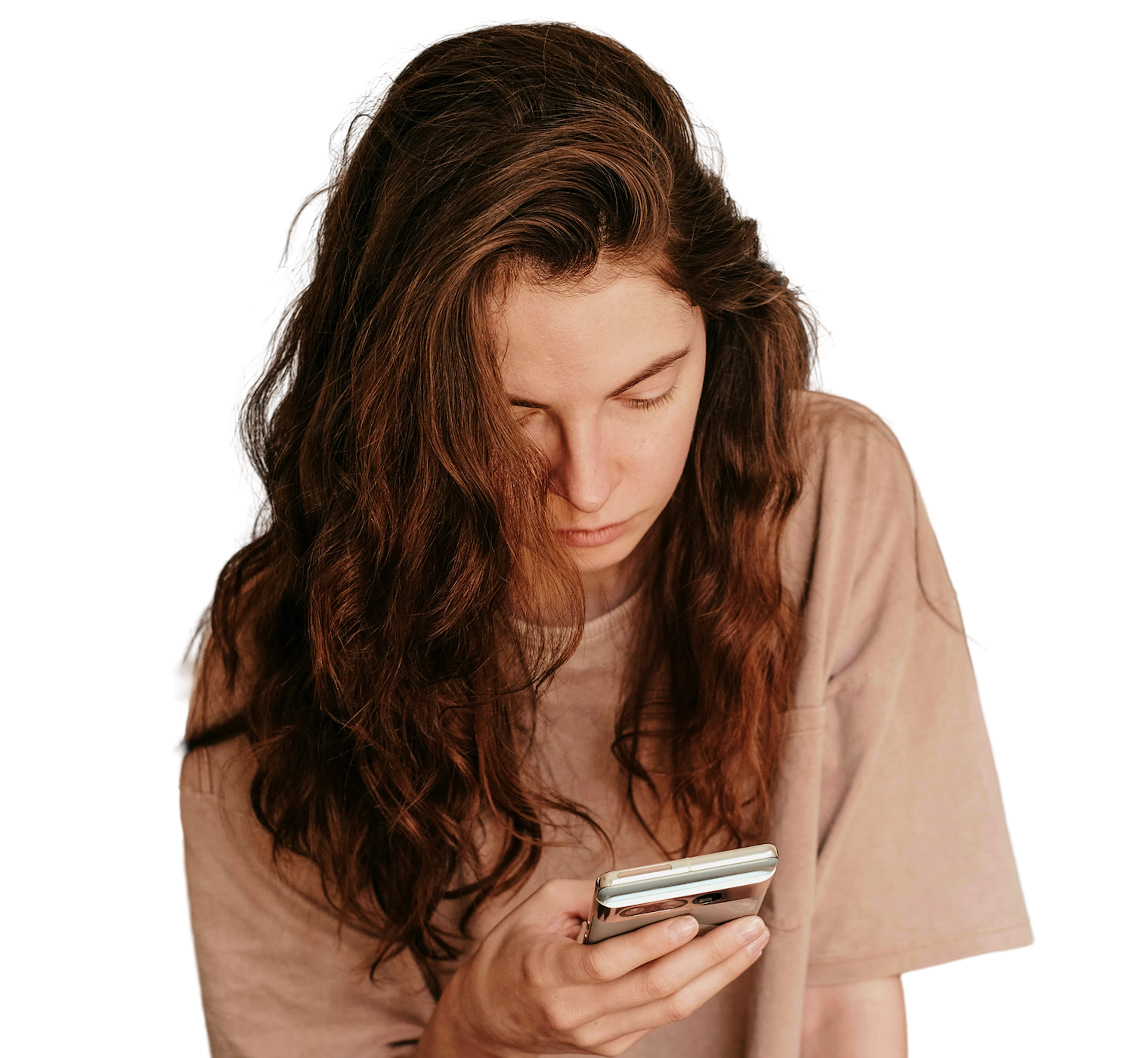 Woman looking at her phone