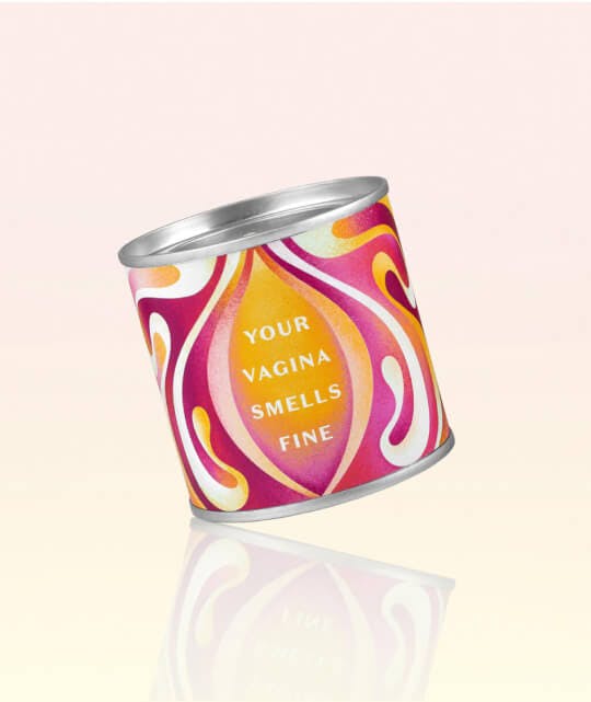 Celebration candle with quote "Your Vagina Smells Fine" perfect gift
