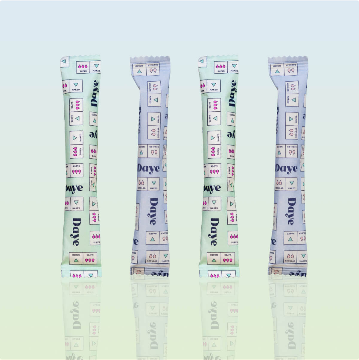 mix of Daye's nude organic cotton sustainable tampons