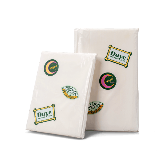 Daye's high absorbent compostable organic super-thin bamboo pads