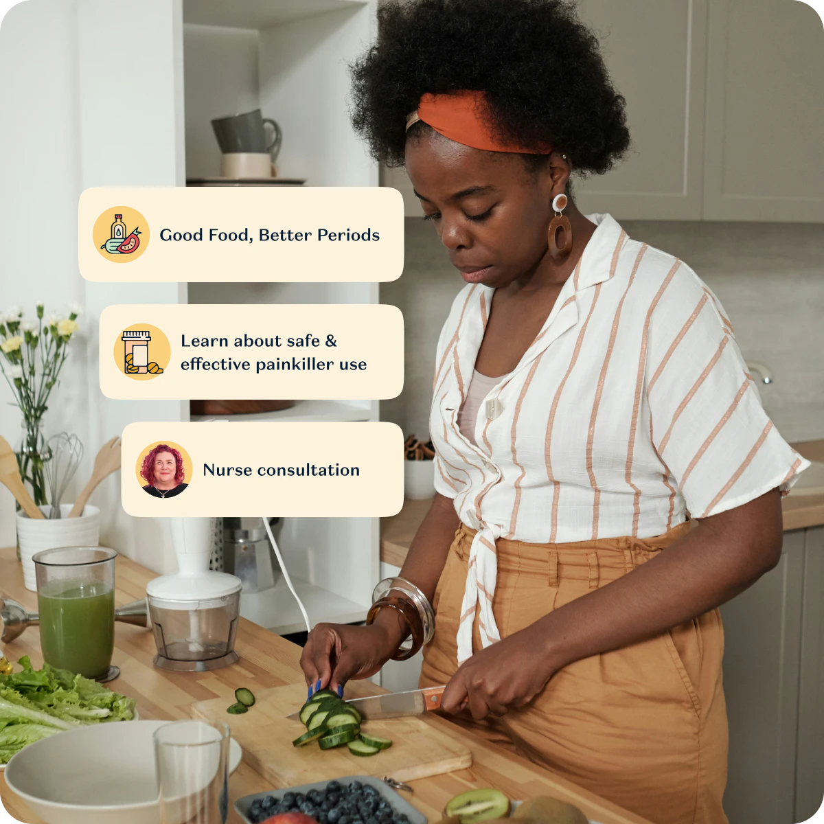 a woman preparing healthy food