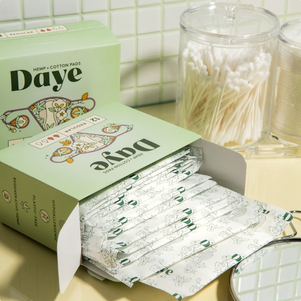 Превръзки от коноп + памук Daye - Обикновени, 12 броя, зелена опаковка.
