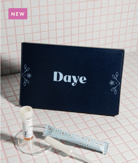 Box of Daye's at-home HPV screen kit.