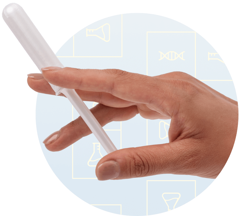 A hand holding Daye's sustainable cotton diagnostic tampon 