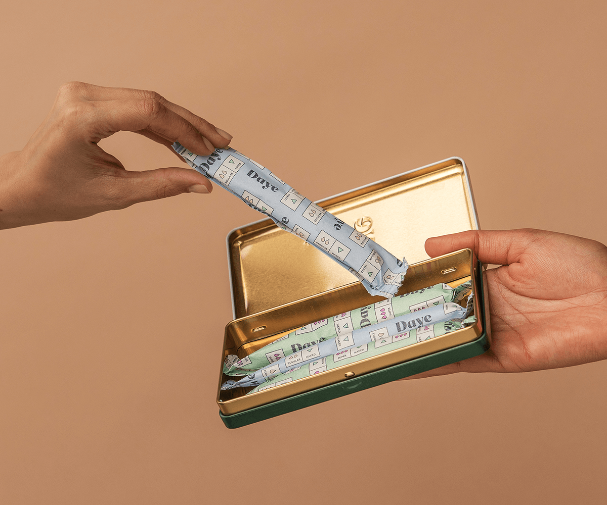 organic cotton Daye tampons in tampon traveller case