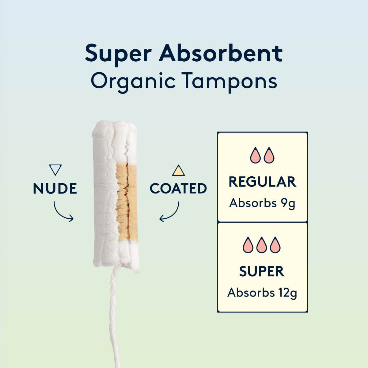 marketing banner showing Daye's organic sustainable cotton tampons 