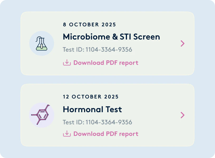 A Daye results screen listing screening reports