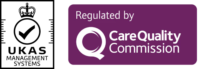 UKAS and Care Quality Commission logos