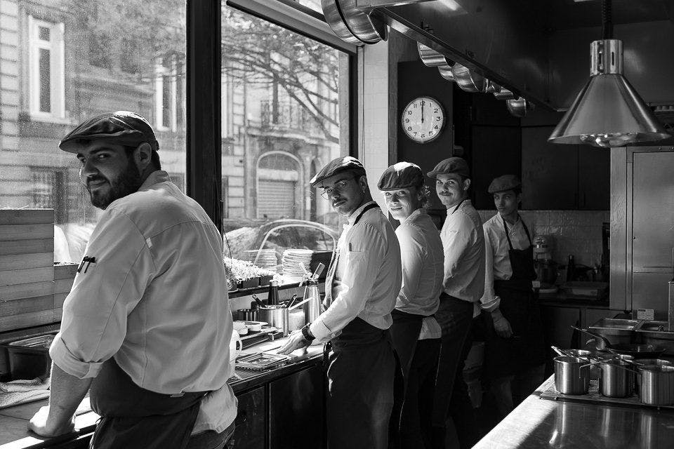 Equipe du Cent 33, restaurant gastronomique Bordeaux, labellisé Ecotbale