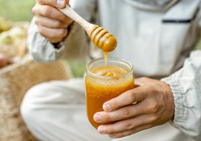 Apiculteur qui fait son miel