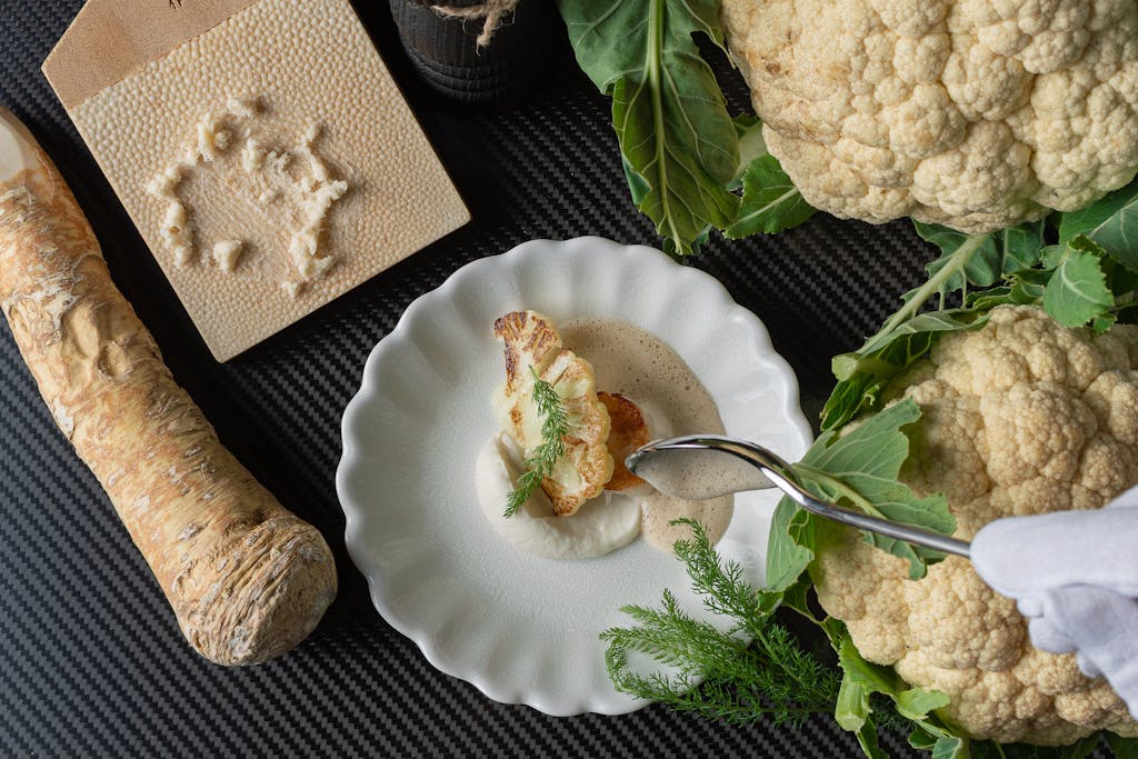 Un plat du restaurant gastronomique du Domaine du Colombier