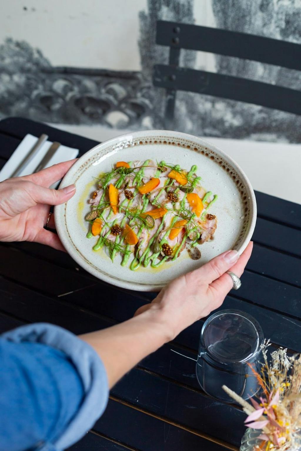 Un plat d'un restaurant écotable