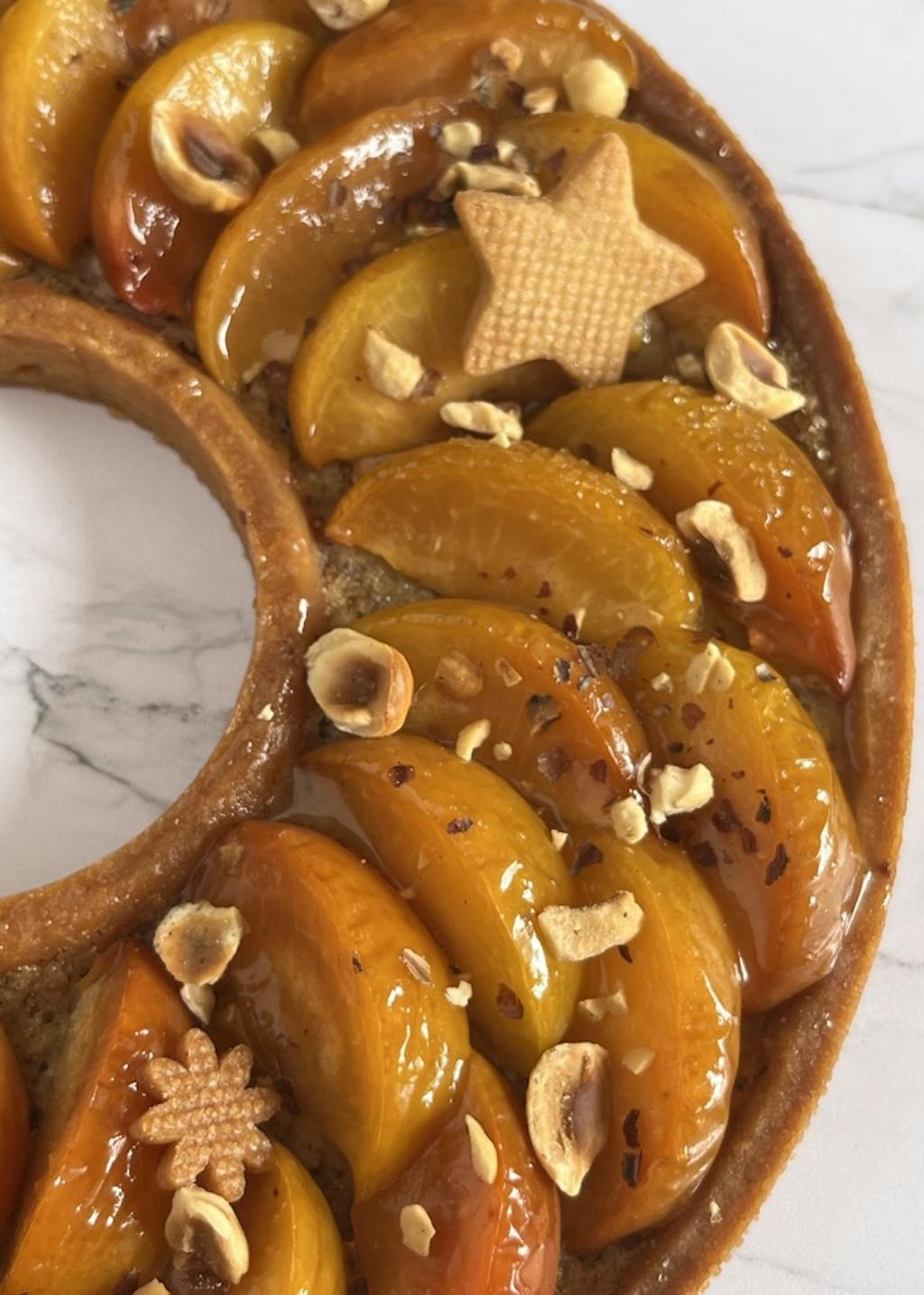 Tarte aux abricots de la Pâtisserie M&E, labellisée 1 macaron Écotable