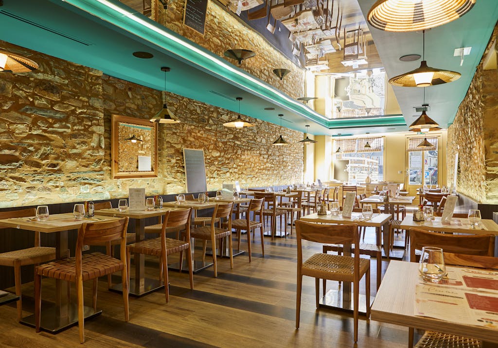 Salle de la brasserie-hôtel Les Palis, labellisée 1 Écotable
