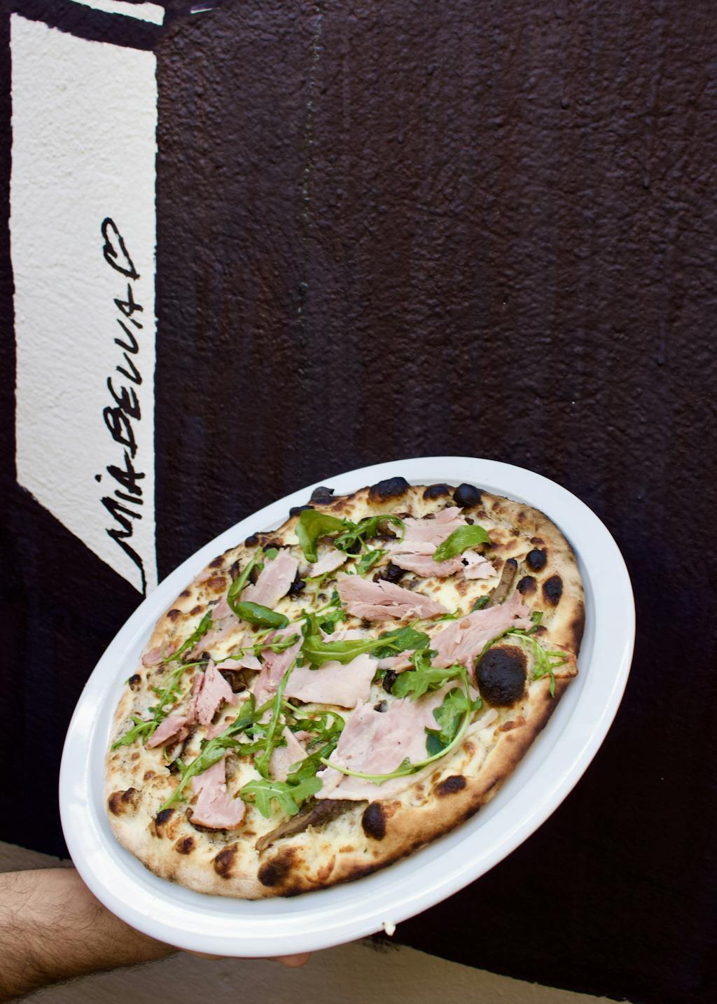 Pizza de la pizzeria Mia Bella, labellisée 2 macarons Écotable