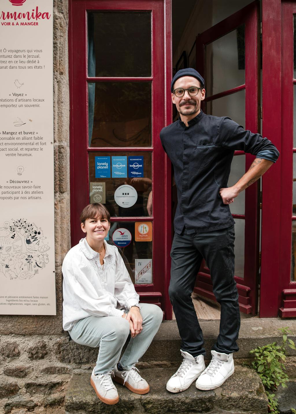 Simon et Gaëlle du restaurant Harmonika, labellisé 3 macarons Écotable