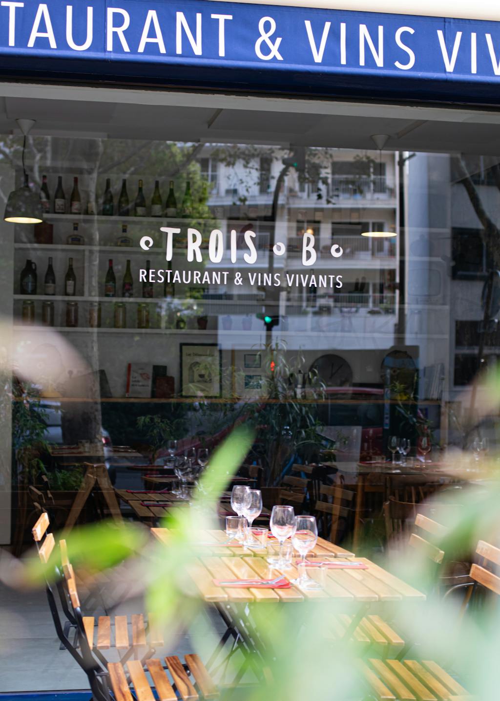 Terrasse du restaurant Trois B, labellisé 2 macarons Écotable