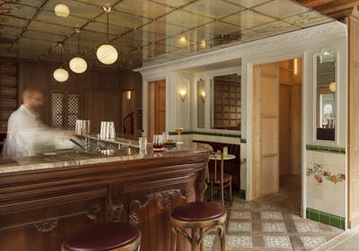 Bar du restaurant Cravan 6e, labellisé 2 macarons Écotable