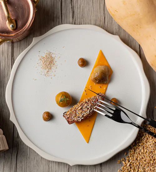 Un plat du restaurant du Domaine Colombier