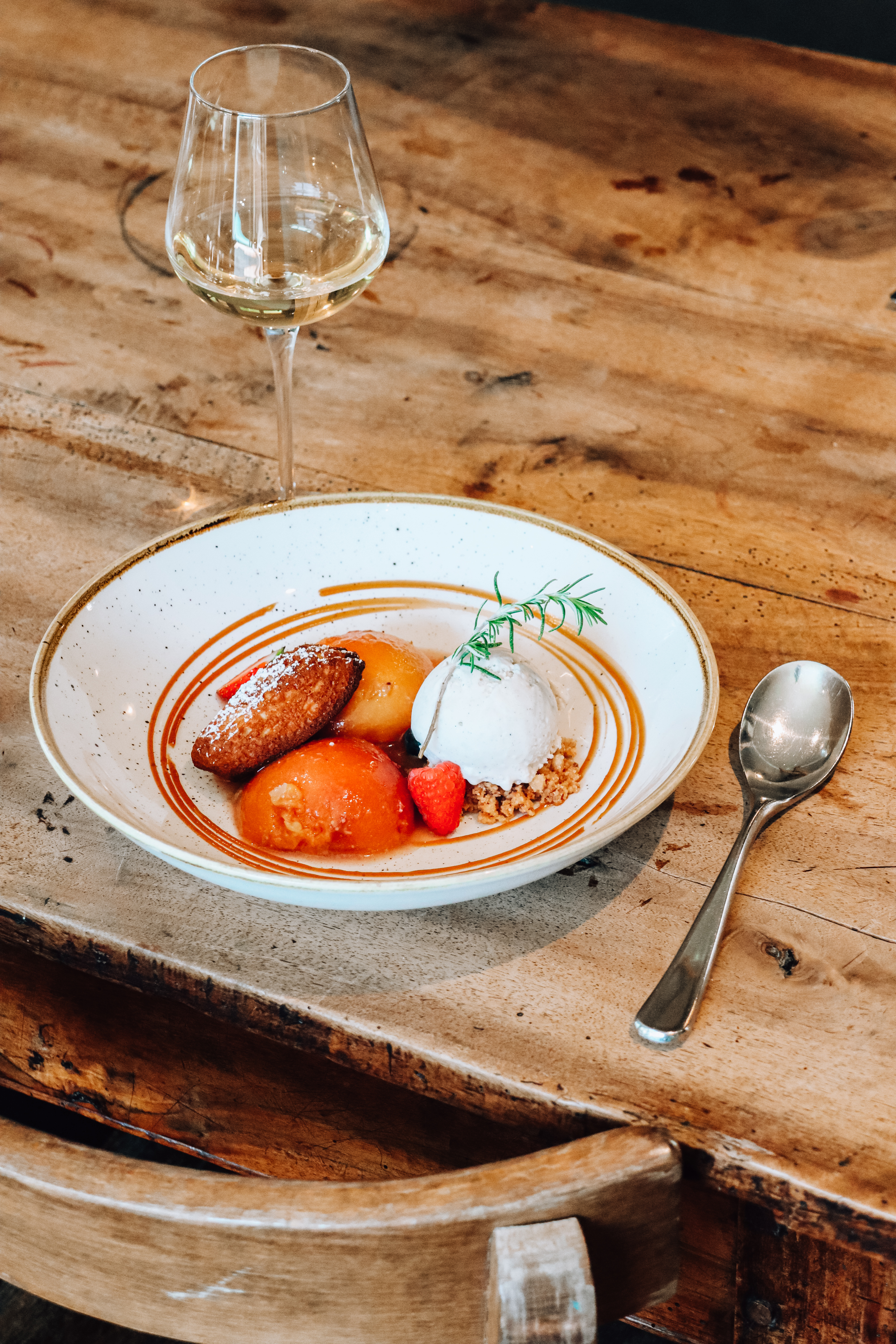 Dessert du restaurant Là-Haut sur la Colline, labellisé 1 Écotable