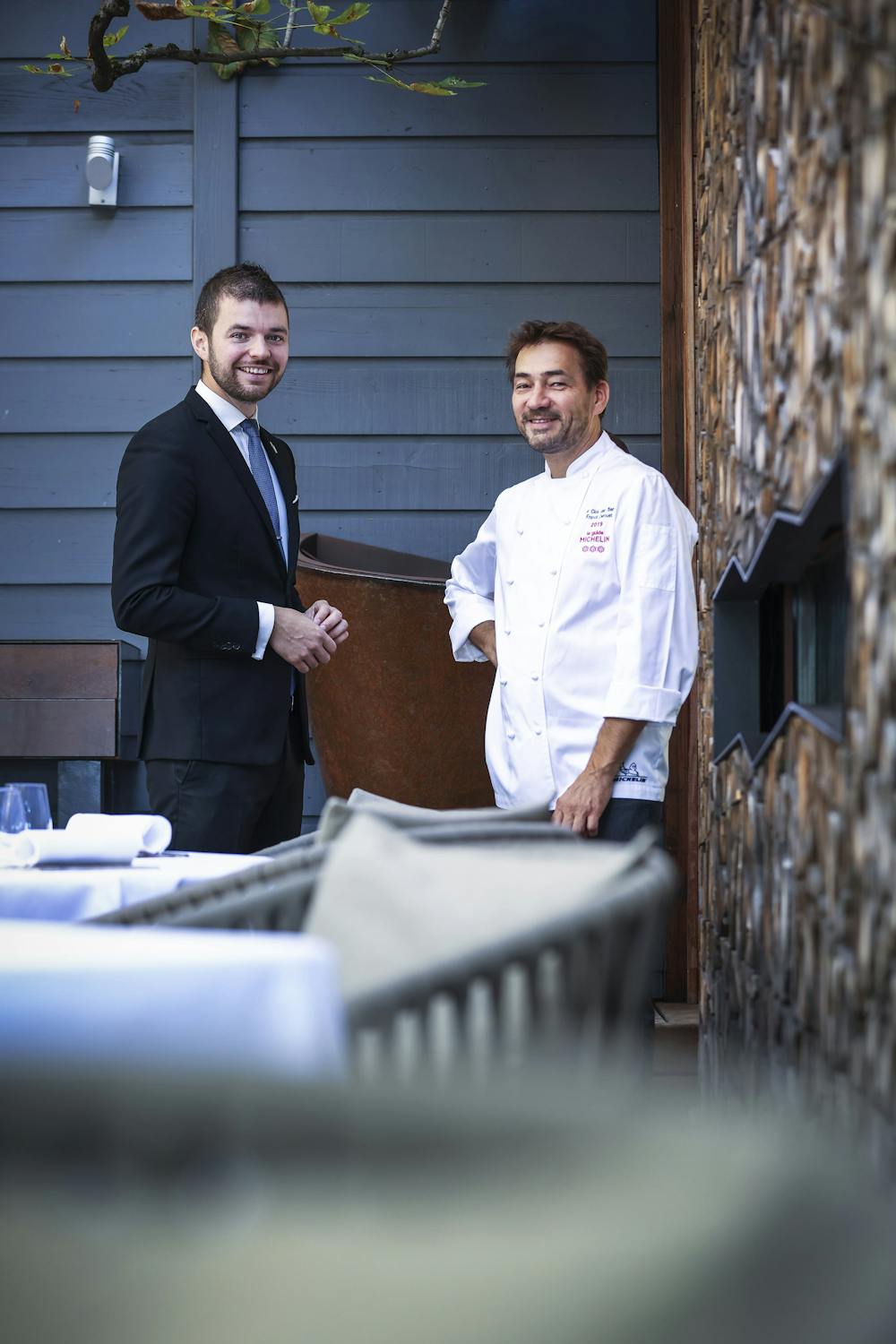 Thomas Lorival, Chef Sommelier, et Franck Derouet, chef du Clos des Sens*** à Annecy