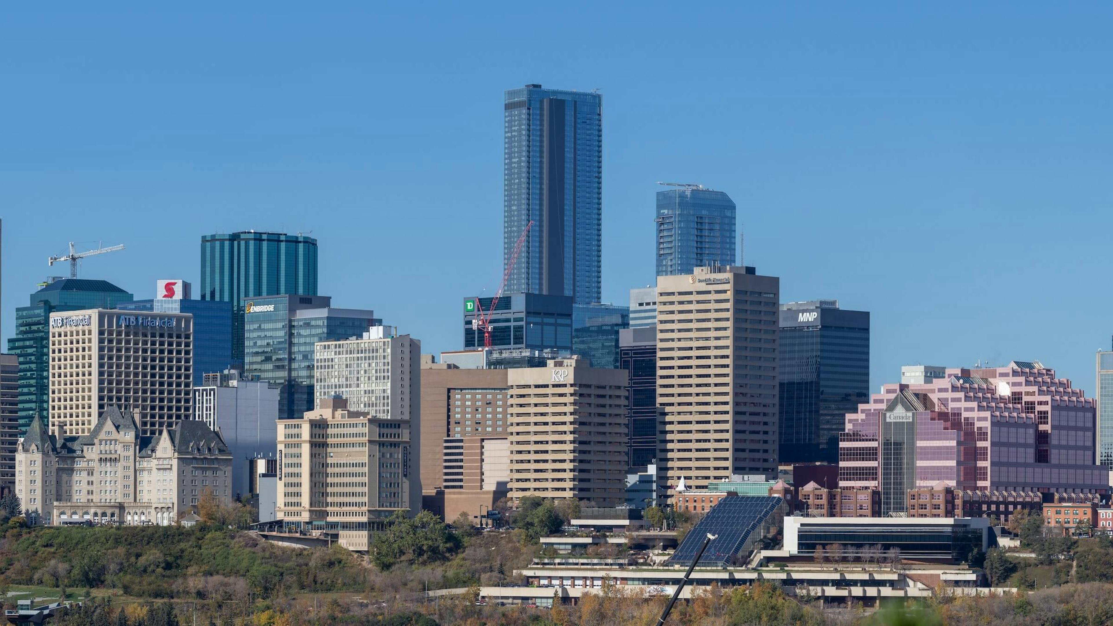 Downtown skyline in Edmonton, Alberta.