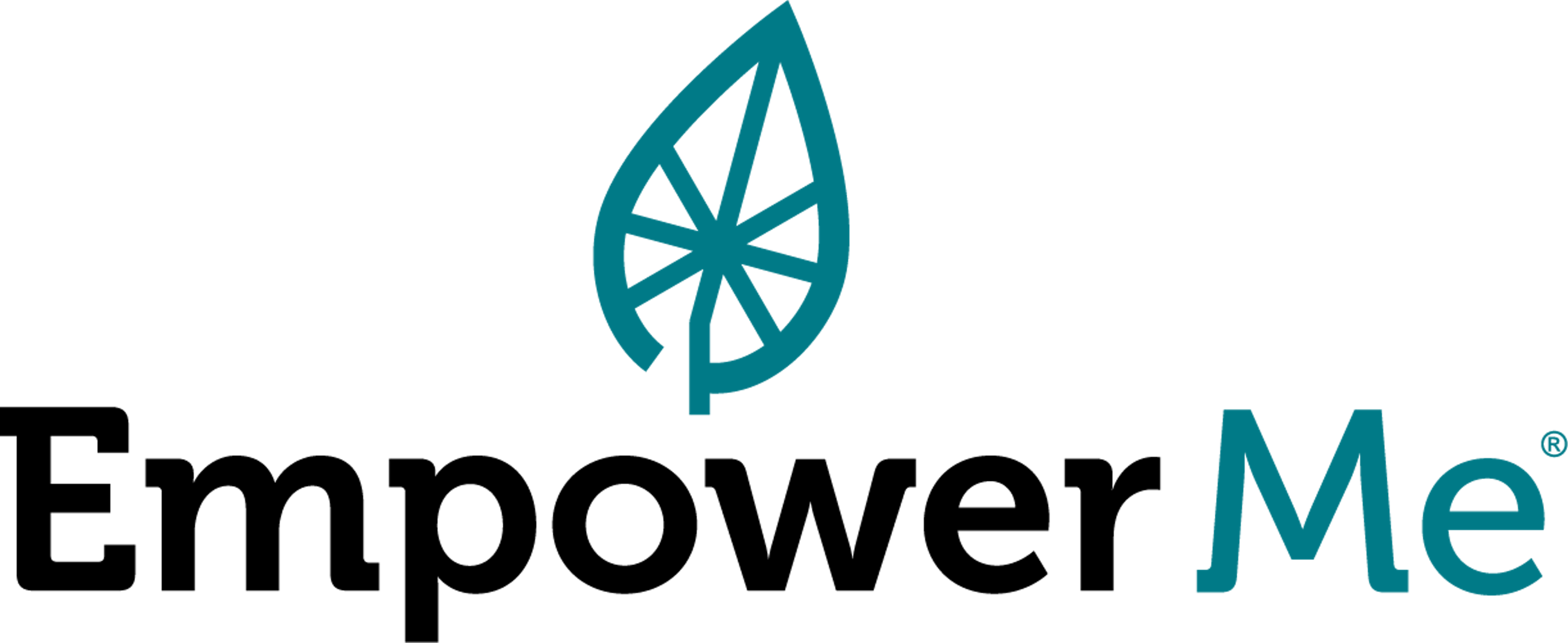 Black and green Empower Me logo with leaf