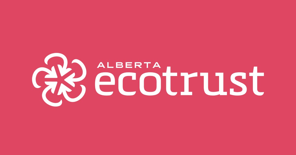 Alberta Ecotrust logo on red background