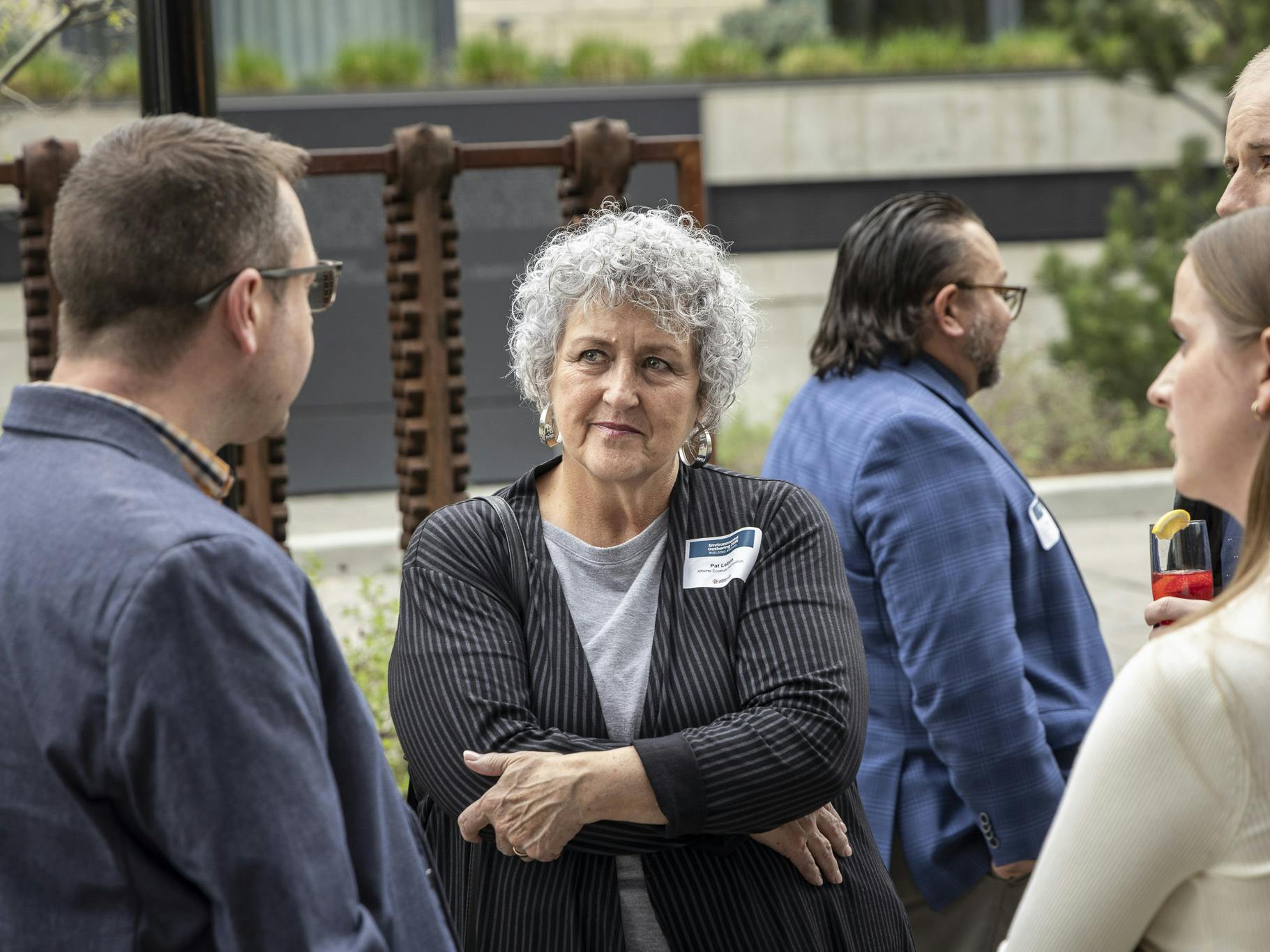 people talking in a group