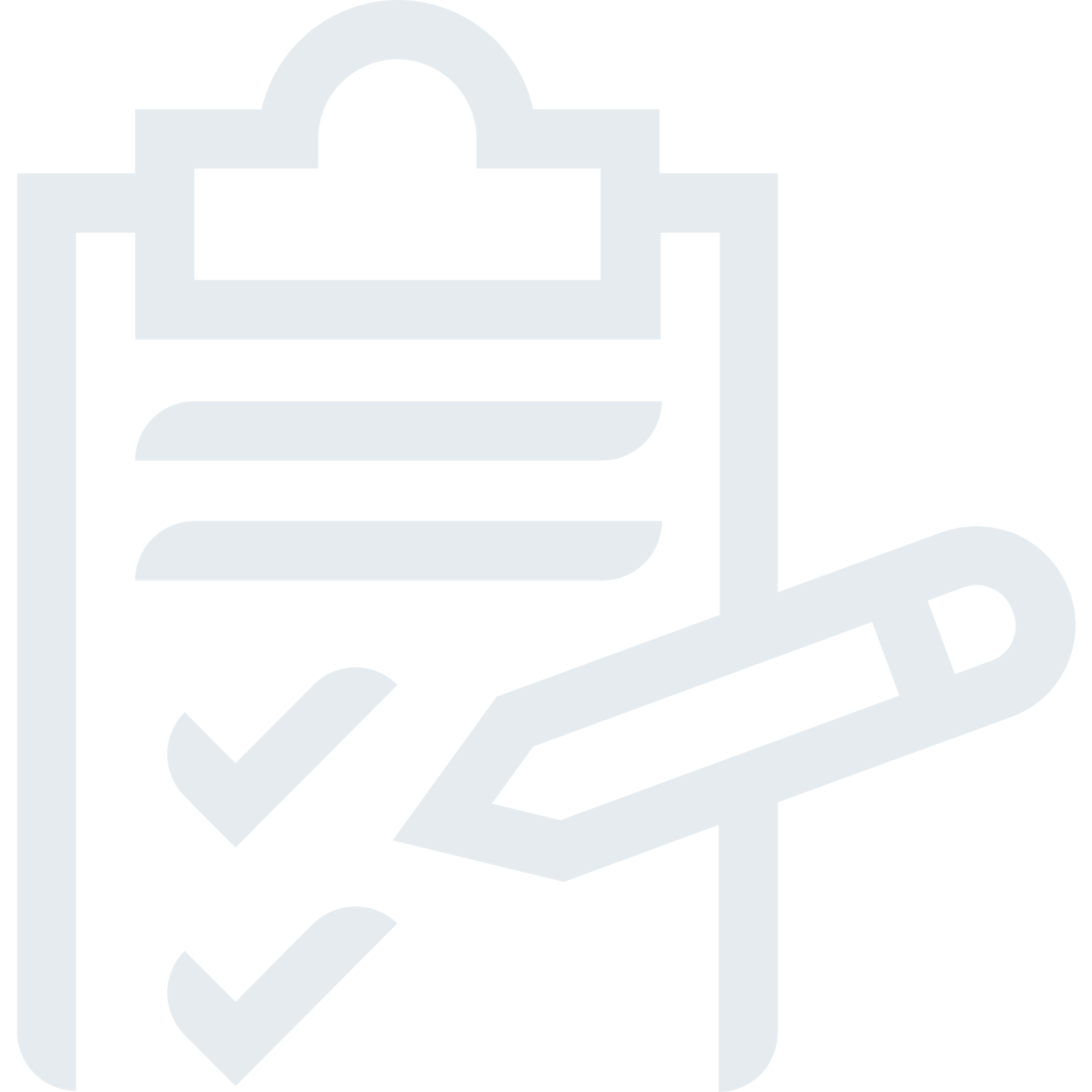 Icon of a pencil writing on a clipboard.