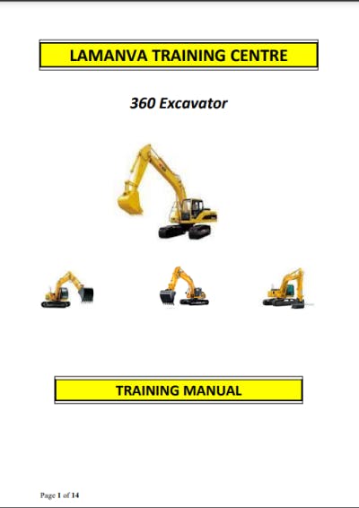 Excavator Training Manual - 360 Excavator Training Manual 