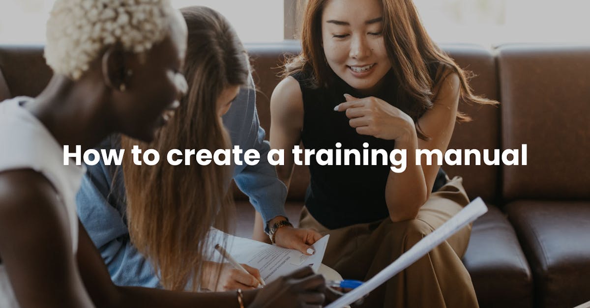 How to create a training manual