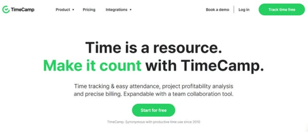 Remote work software - TimeCamp