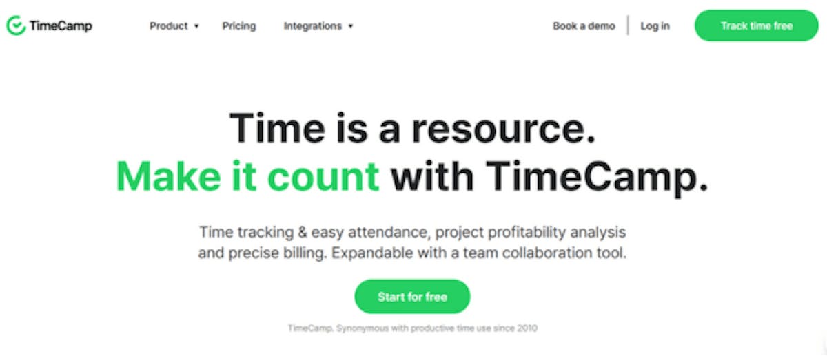 Remote work software - TimeCamp